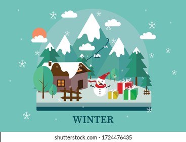 Regalo De Invierno De Santa Ilustración 
