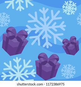 Winter giftes seamless vector pattern
