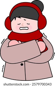 Winter Girl Character Vector Image Illustration