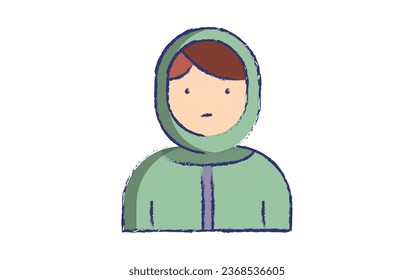Winter girl hand drawn vector illustration