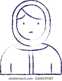 Winter girl hand drawn vector illustration