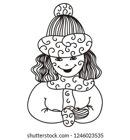 Winter girl. Vector illustration