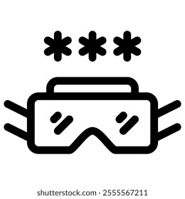 Winter glasses icon with simple and line style