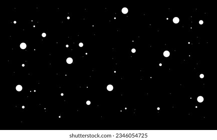 Winter with glitter white snows falling on dark night sky background. Vector design.