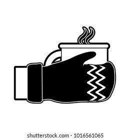 Winter glove with coffee cup