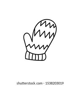 Winter glove doodle illustration for greeting cards, postcard, patterns.