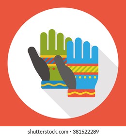 winter glove flat icon