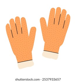 Winter glove in flat style. Winter glove isolated he vnit background. Flat color illustration.