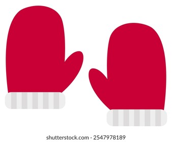 Winter glove icon in flat style isolated on white background.