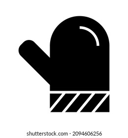 icono de guante de invierno o logotipo símbolo de signo aislado ilustración vectorial - iconos vectoriales de estilo negro de alta calidad
