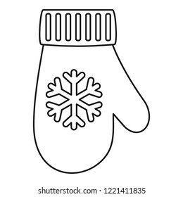 Winter glove icon. Outline winter glove vector icon for web design isolated on white background