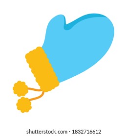 winter glove icon over white background, flat style, vector illustration