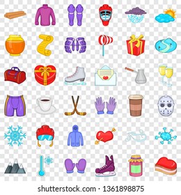 Winter glove icons set. Cartoon style of 36 winter glove vector icons for web for any design