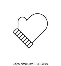 Winter glove line icon