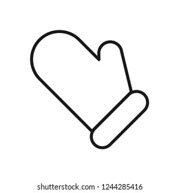 Winter glove. linear icon. Line with Editable stroke