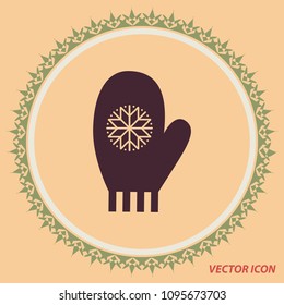 Winter glove, vector icon