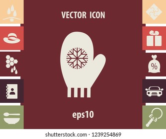 Winter glove, vector icon