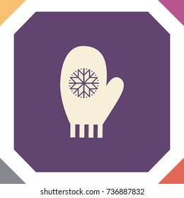 Winter glove, vector icon