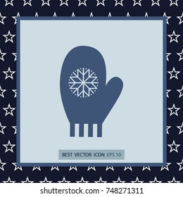 Winter glove, vector icon