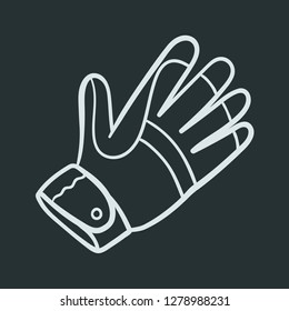 Winter glove vector outlined icon