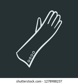 Winter glove vector outlined icon