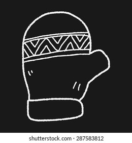 Winter gloves doodle drawing