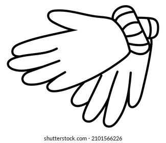 Winter Gloves Doodle Vektorsymbol. Comic, handgezeichnet, Umriss.