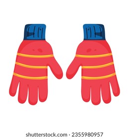 Winter gloves flat icon design 