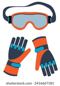 Herramientas deportivas de invierno para la temporada de vacaciones. EPS 10 editable.