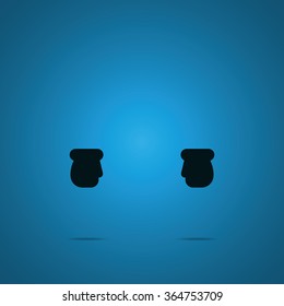 Winter gloves icon.