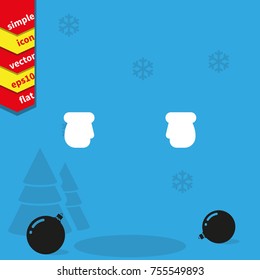 Winter gloves icon.