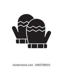 Winterhandschuhe-Icon-Design, isoliert auf weißem Hintergrund, Vektorillustration