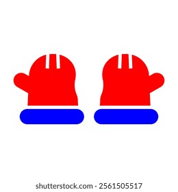 Winter Gloves icon design, isolated on white background, vector illustration red and blue color.