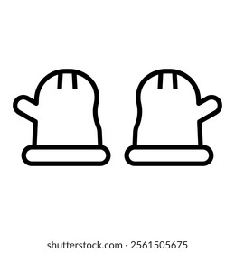 Winter Gloves icon design, isolated on white background, vector illustration line icon.