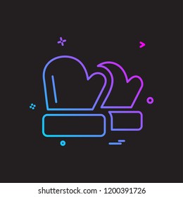 winter gloves icon design vector