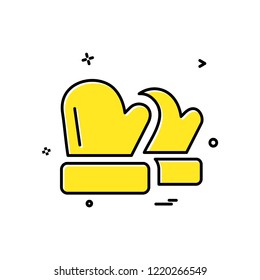 winter gloves icon design vector