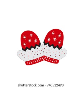 Winter gloves icon isolated vector illustration on white transparent background