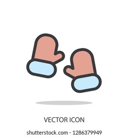 winter gloves icon linear sign vector Vector