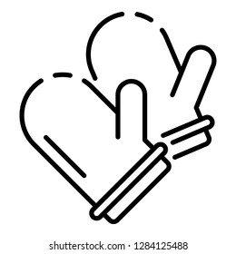 Winter gloves icon. Outline winter gloves vector icon for web design isolated on white background