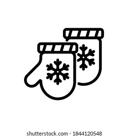 Winterhandschuhe (Winter) Symbol UmrissVektorgrafik. Einzeln auf weißem Hintergrund