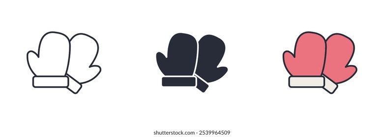 Winter gloves icon. Winter gloves Symbol sign for mobile concept and web design. Vector icon, Logo illustration, Vector graphics