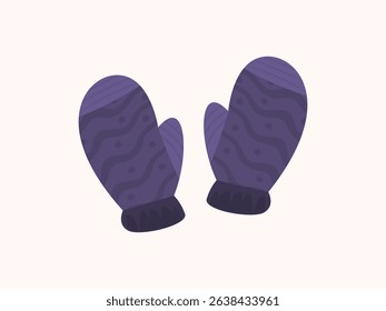 Winter gloves icon vector illustration in flat style. Perfect for cold weather, winter clothing, cozy accessories, and seasonal designs. Simple, clean, and modern icon ideal for winter themes.