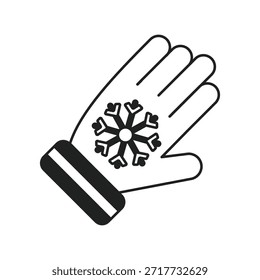 Icono de guantes de invierno con fondo blanco Vector Ilustración de stock