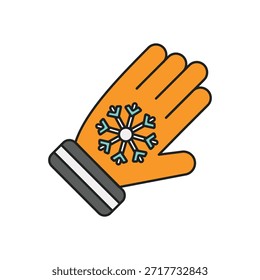 Icono de guantes de invierno con fondo blanco Vector Ilustración de stock