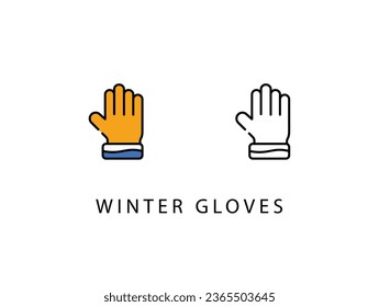 Winter Gloves Icons set, autumn icon stock illustration.