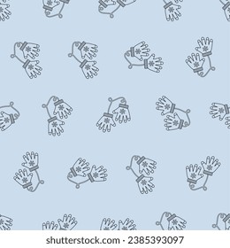 Winter gloves line art seamless pattern. Suitable for backgrounds, wallpapers, fabrics, textiles, wrapping papers, printed materials, and many more. Editable vector.