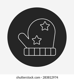 winter gloves line icon