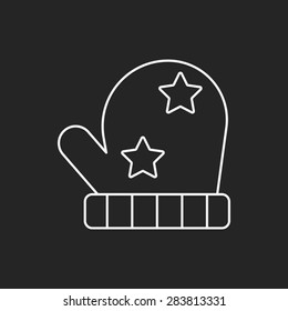 winter gloves line icon