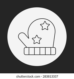 winter gloves line icon