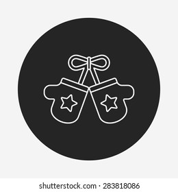 winter gloves line icon